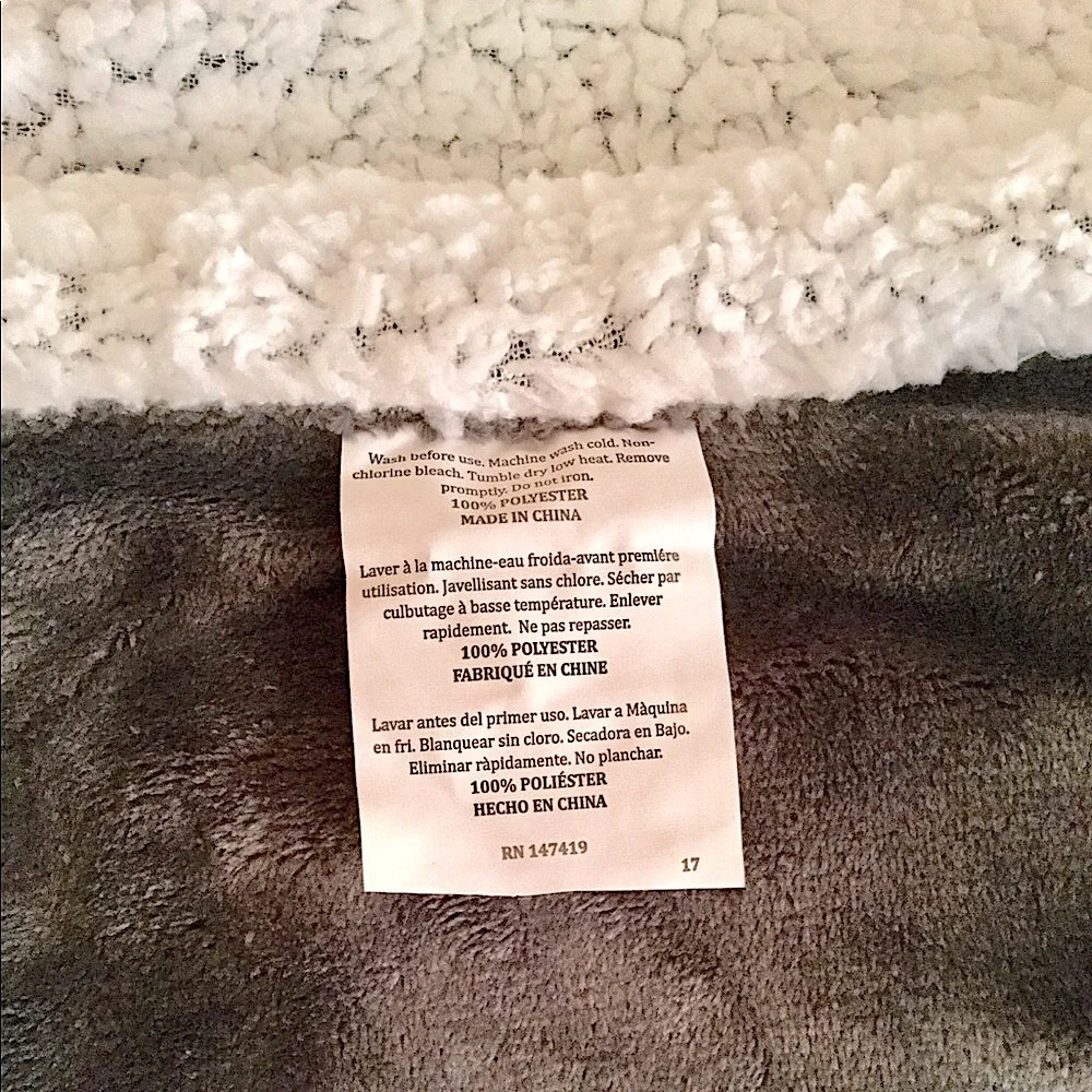 Faux Sherpa Velour Throw Blanket